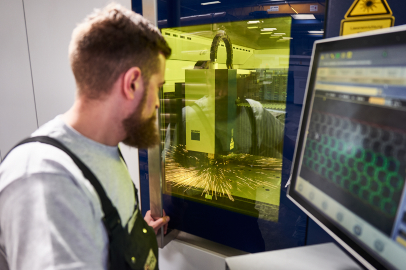 State-of-the-art equipment is used for core processes such as laser cutting, bending, welding, and powder coating