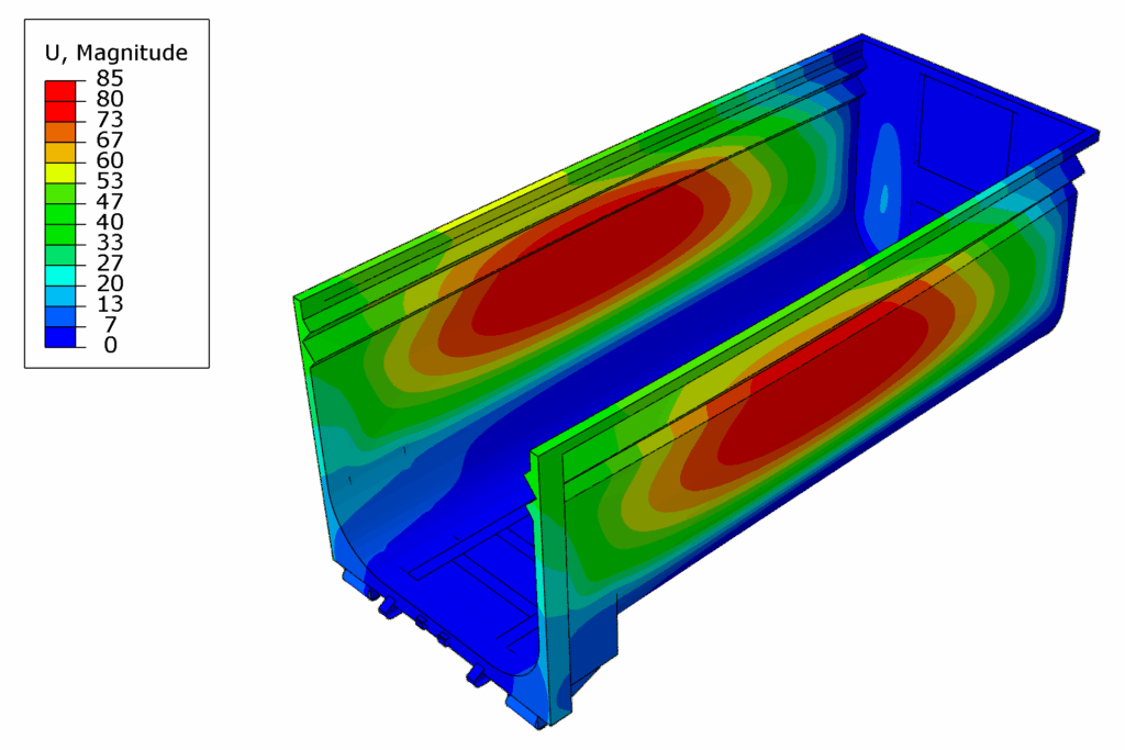 Lightweight roll on/off container with Amstrong® and Relia® steels